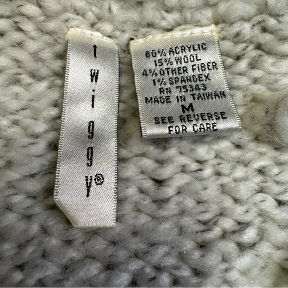 Twiggy White and Black Marled Sweater Jacket Outerwear Size Medium NEW - Picture 5 of 14